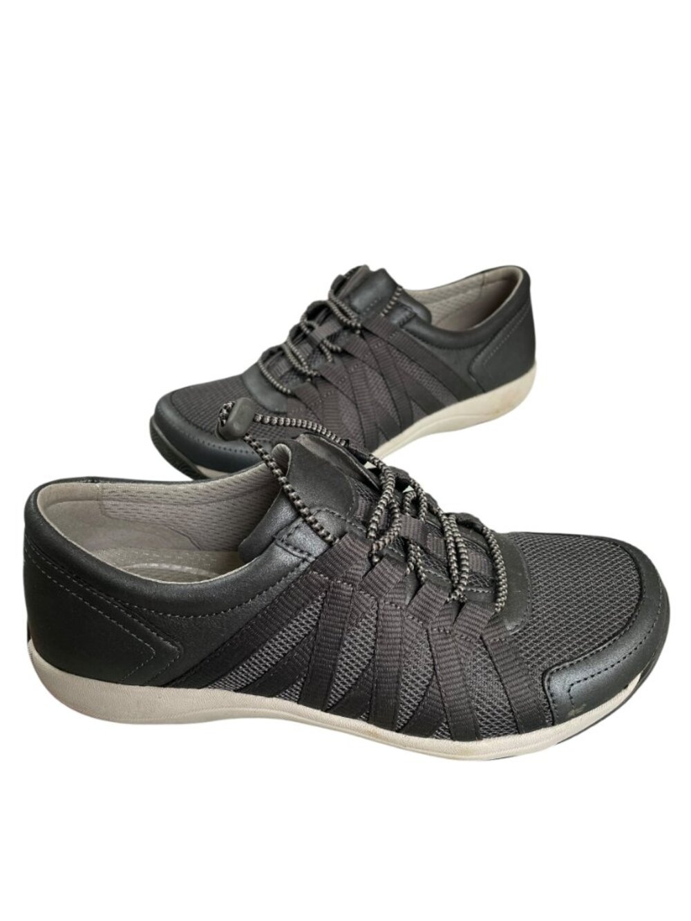 Dansko Black Mesh Leather Walking Sneakers Comfort Shoes EU 37 US 7 - Picture 3 of 11